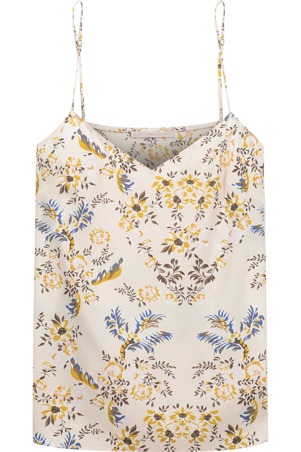 stella mccartney - ellie leaping floral-print stretch-silk camisole - white - m