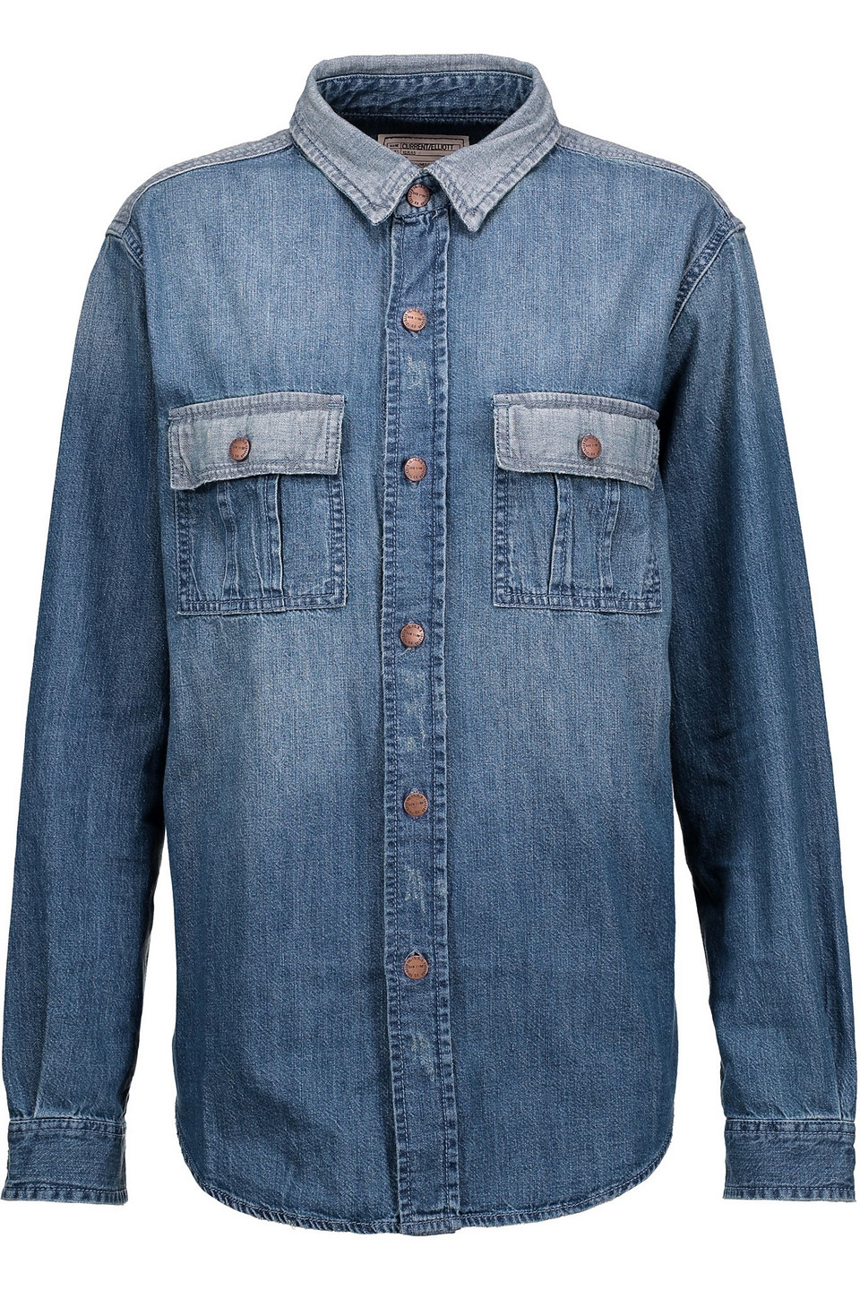Current Elliott The Whitney Prep Denim Shirt In Blue