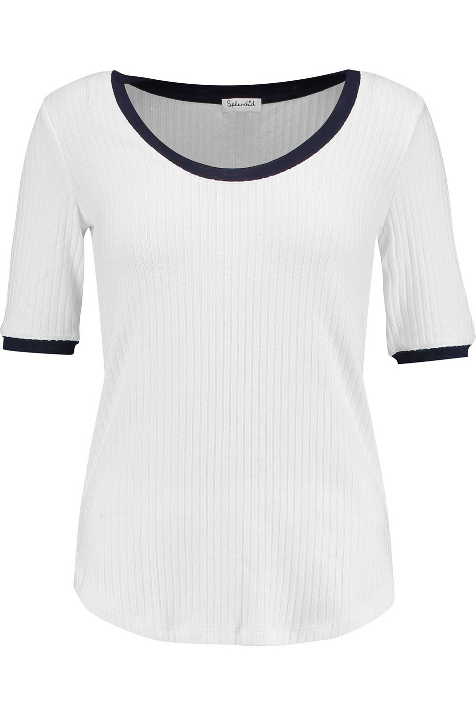 splendid - ribbed stretch-knit top - white - xs