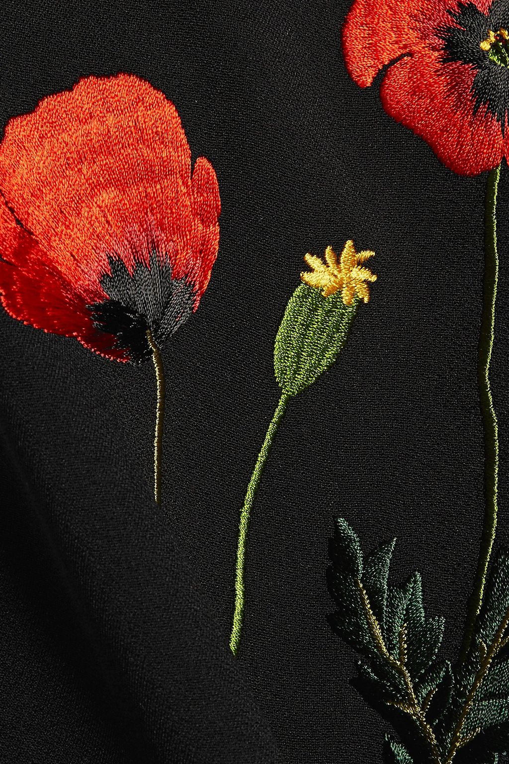 STELLA MCCARTNEY Louisa floral-embroidered crepe de chine top