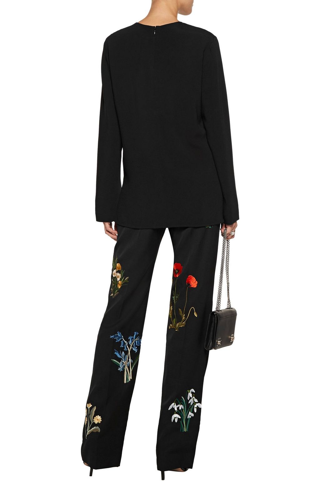 STELLA MCCARTNEY Louisa floral-embroidered crepe de chine top
