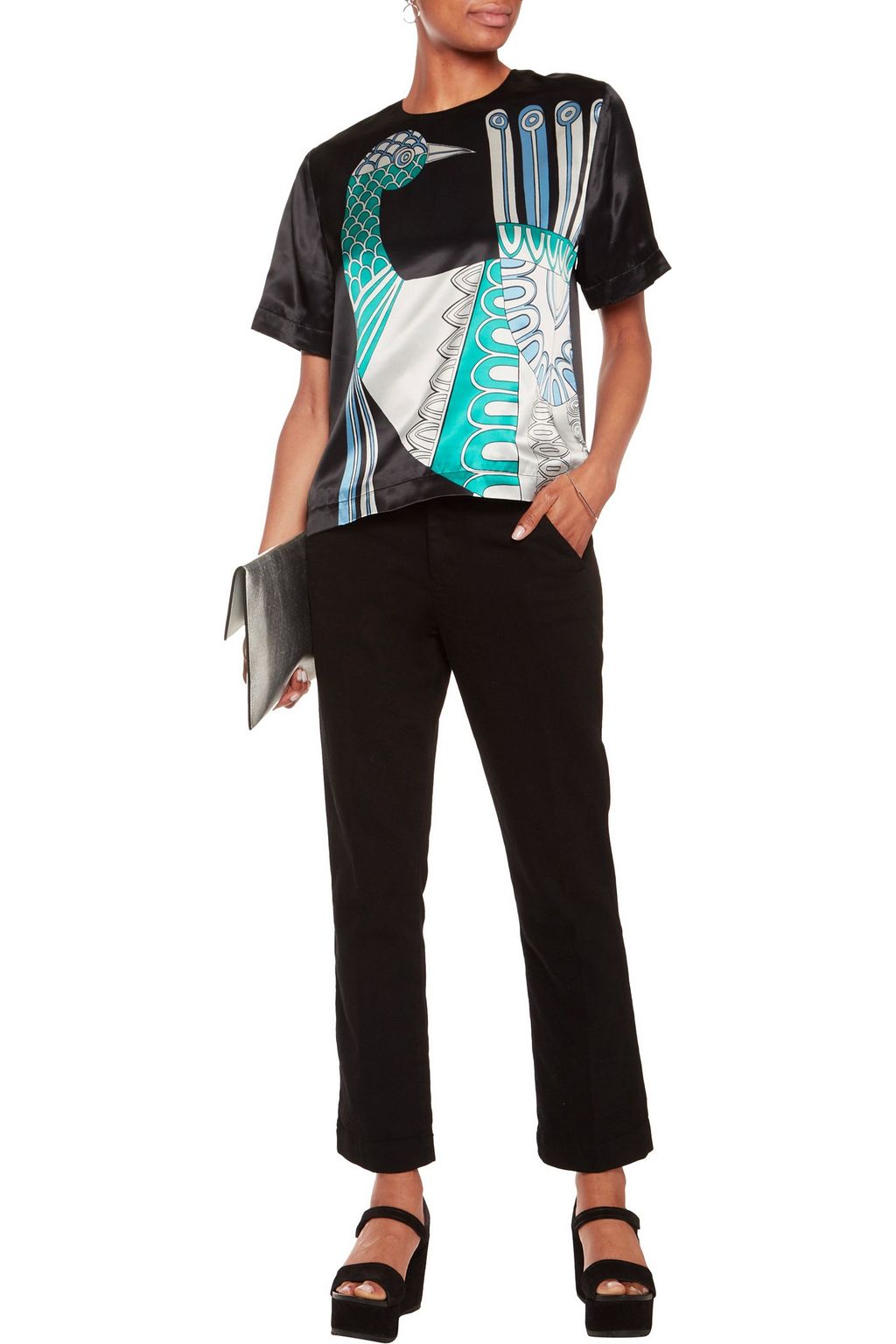 MSGM Printed satin top