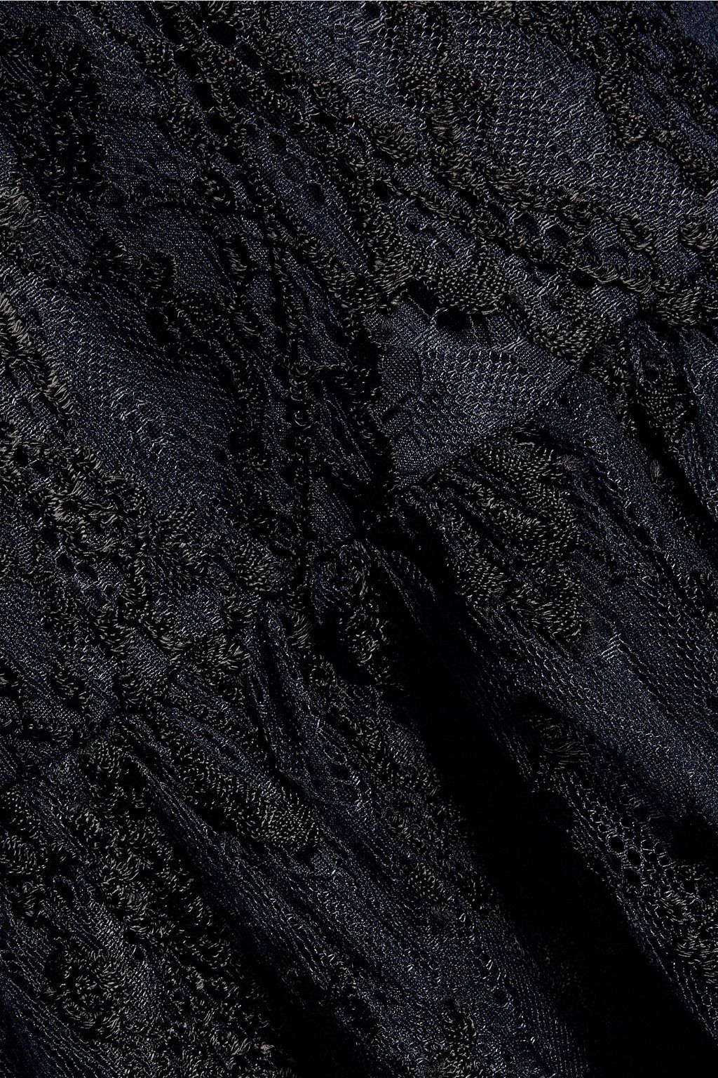 GANNI Ruffled embroidered lace mini dress