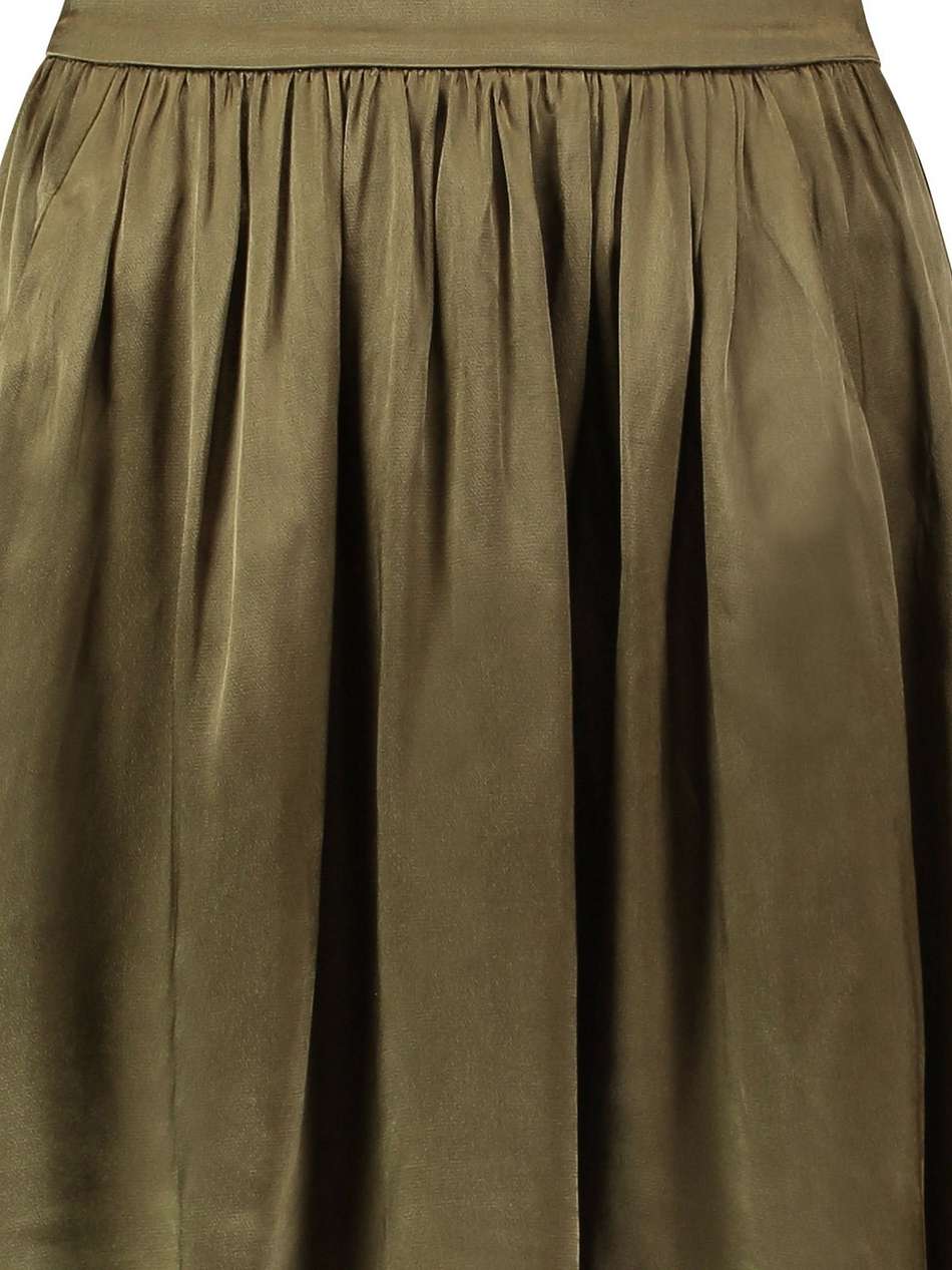 pleated satin mini skirt