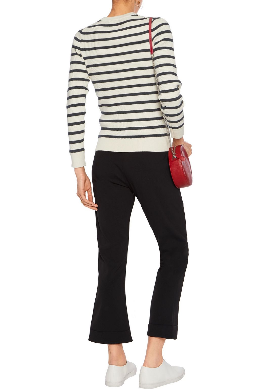 GANNI Striped cotton-blend sweater