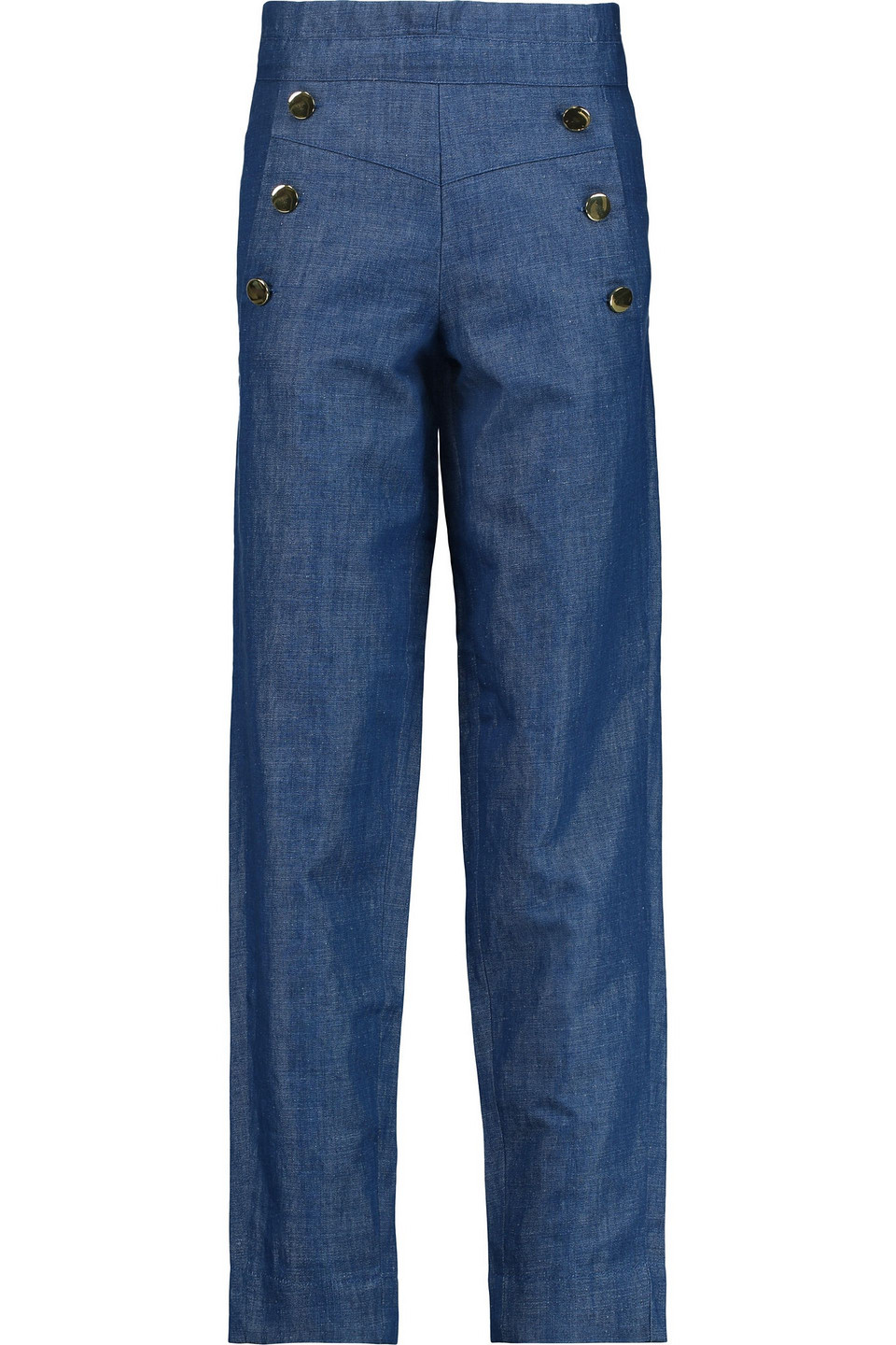 co - high-rise tapered jeans - blue - s
