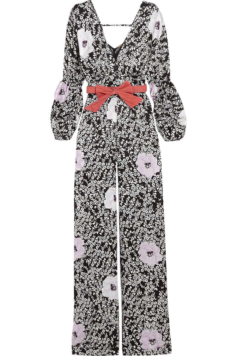 floral satin jumpsuit