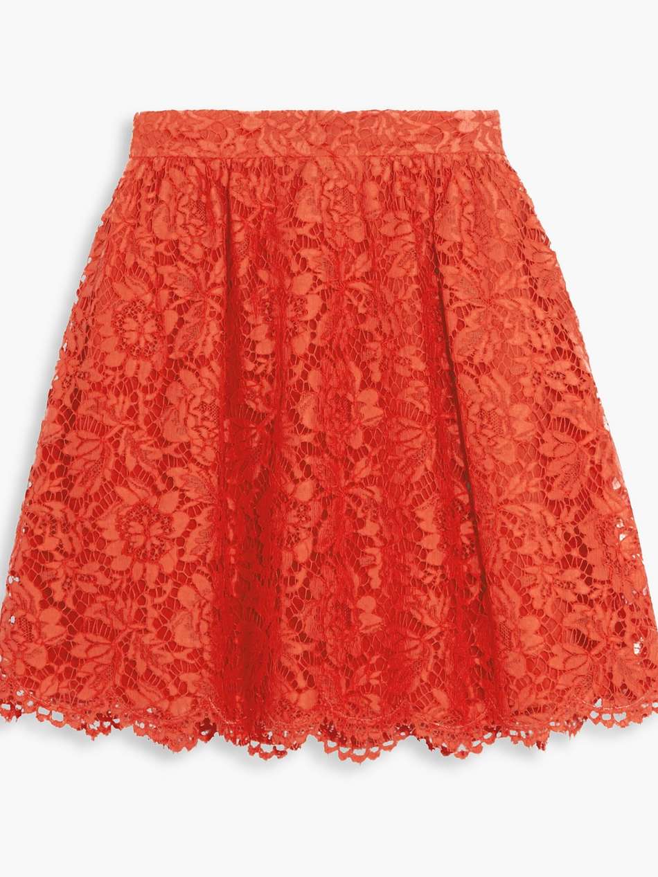 guipure lace mini skirt