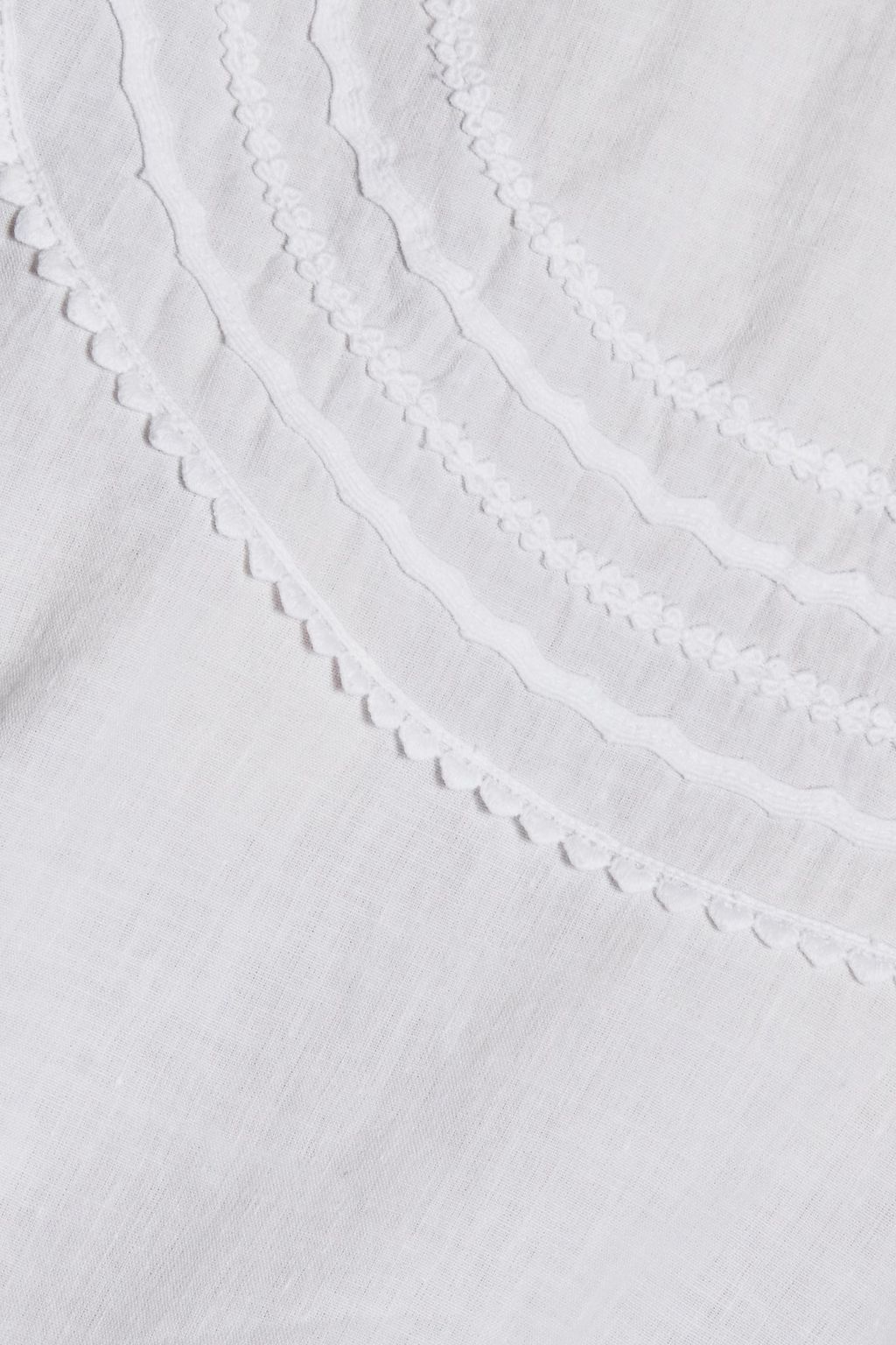M.I.H JEANS Embroidered linen and cotton-blend top