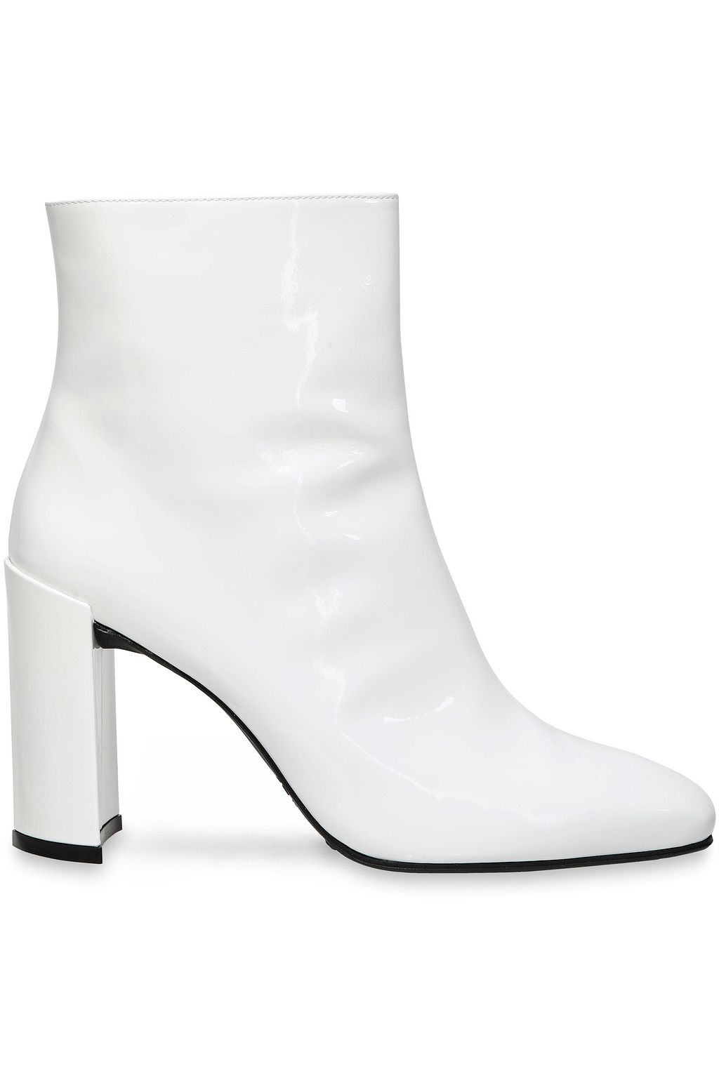 patent leather boots white