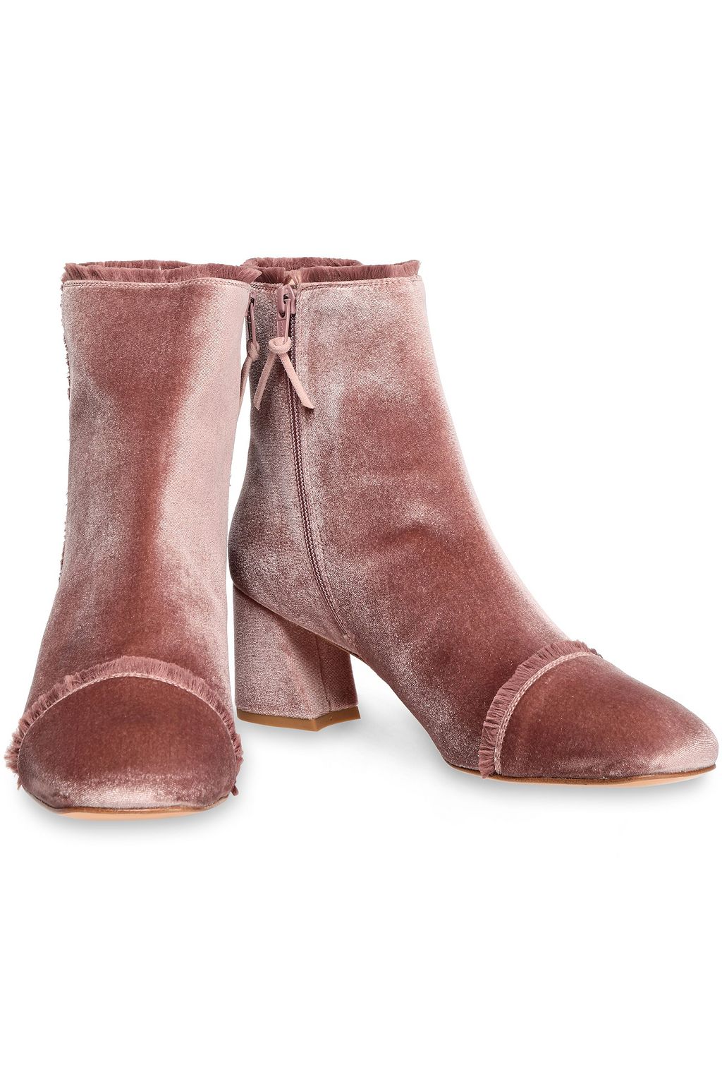 STUART WEITZMAN Frayed velvet ankle boots