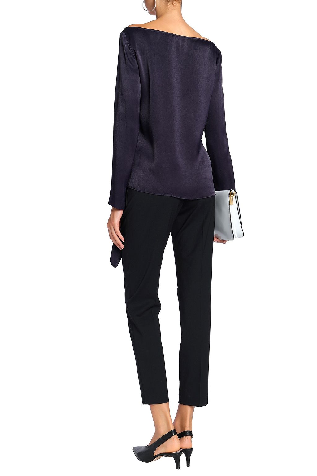 HOUSE OF DAGMAR Draped satin-crepe blouse