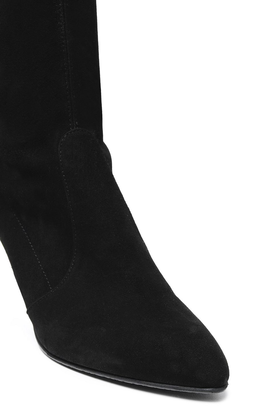Black Bowdetailed suede overtheknee boots Sale up to 70 off THE