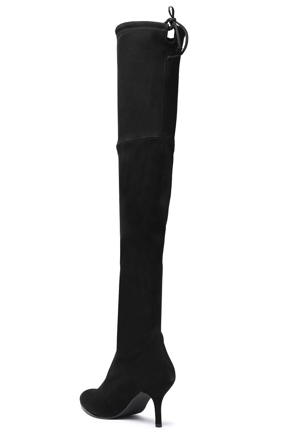 Black Bowdetailed suede overtheknee boots Sale up to 70 off THE