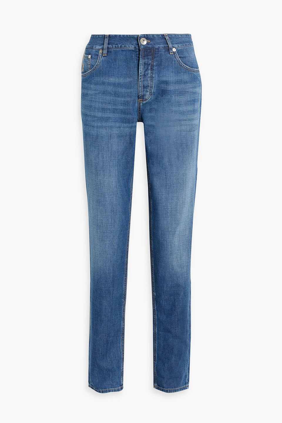 brunello cucinelli - high-rise tapered jeans - blue - it 50