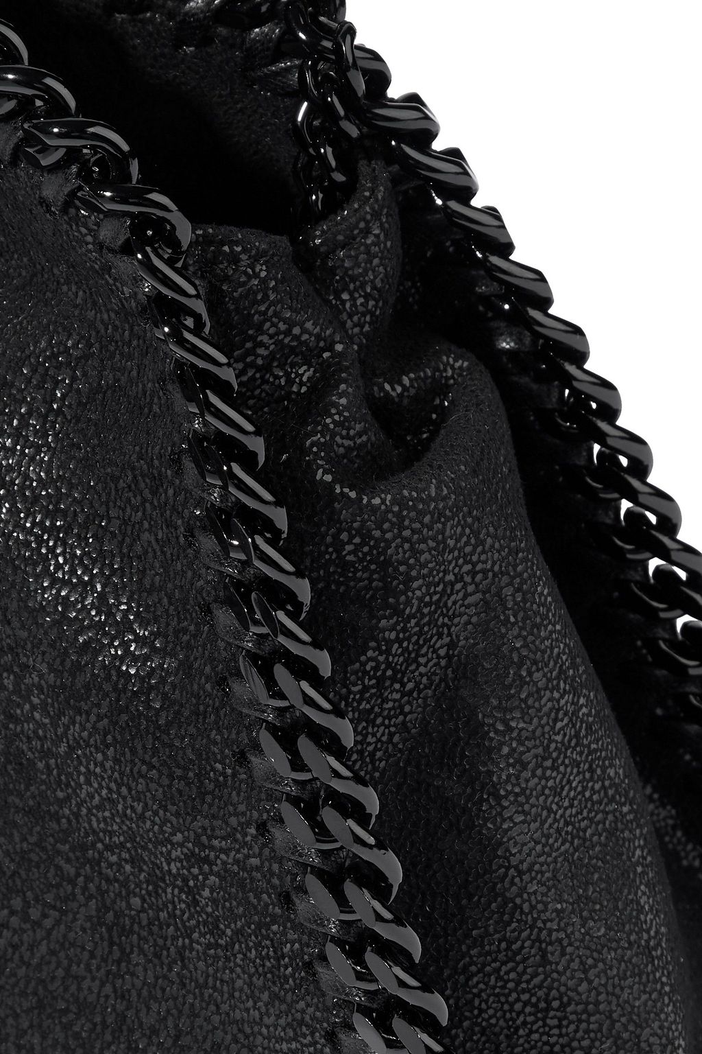 STELLA MCCARTNEY Chain-trimmed coated faux suede shoulder bag