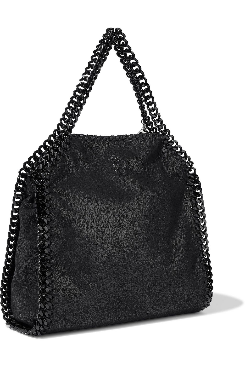 STELLA MCCARTNEY Chain-trimmed coated faux suede shoulder bag