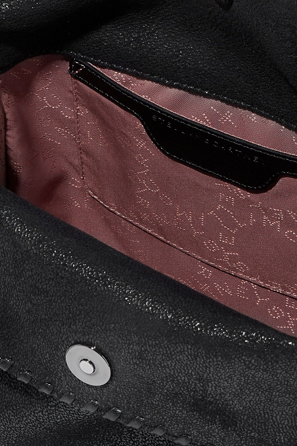 STELLA MCCARTNEY Chain-trimmed coated faux suede shoulder bag