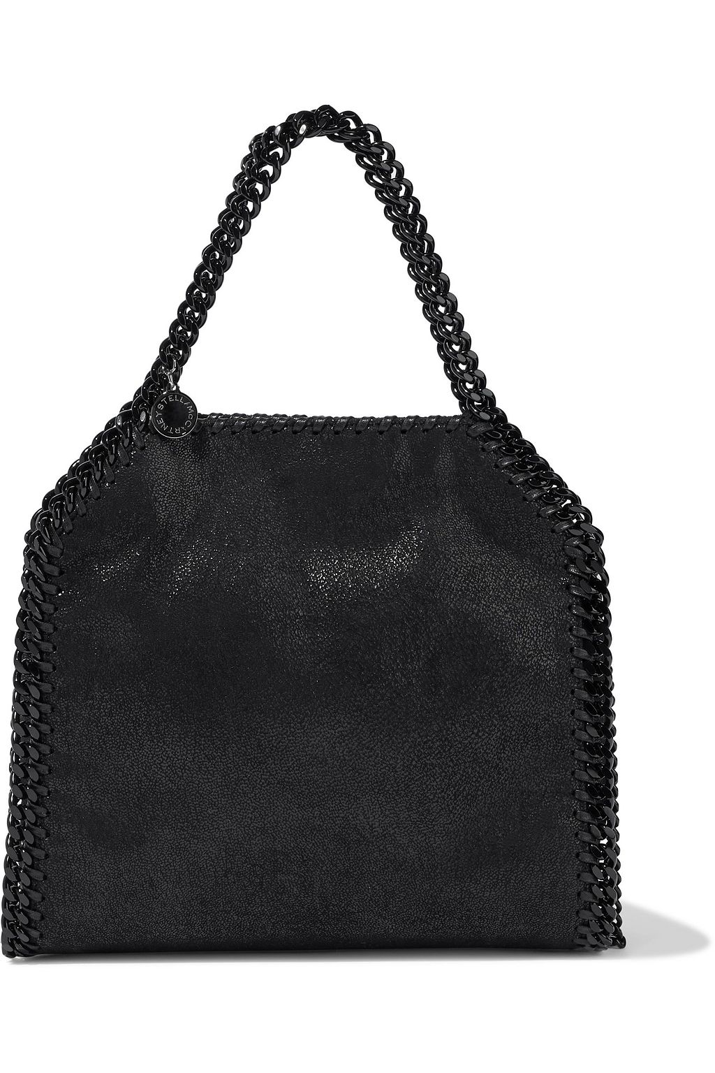 STELLA MCCARTNEY Chain-trimmed coated faux suede shoulder bag