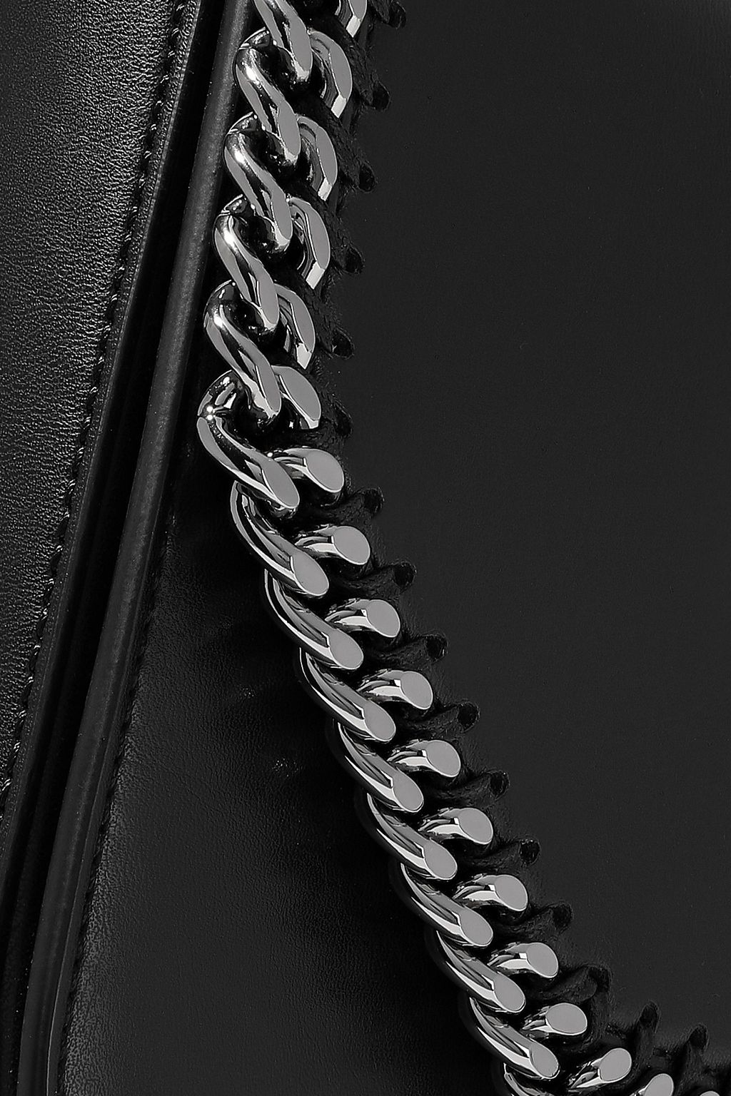 STELLA MCCARTNEY Falabella Box chain-trimmed faux leather shoulder bag