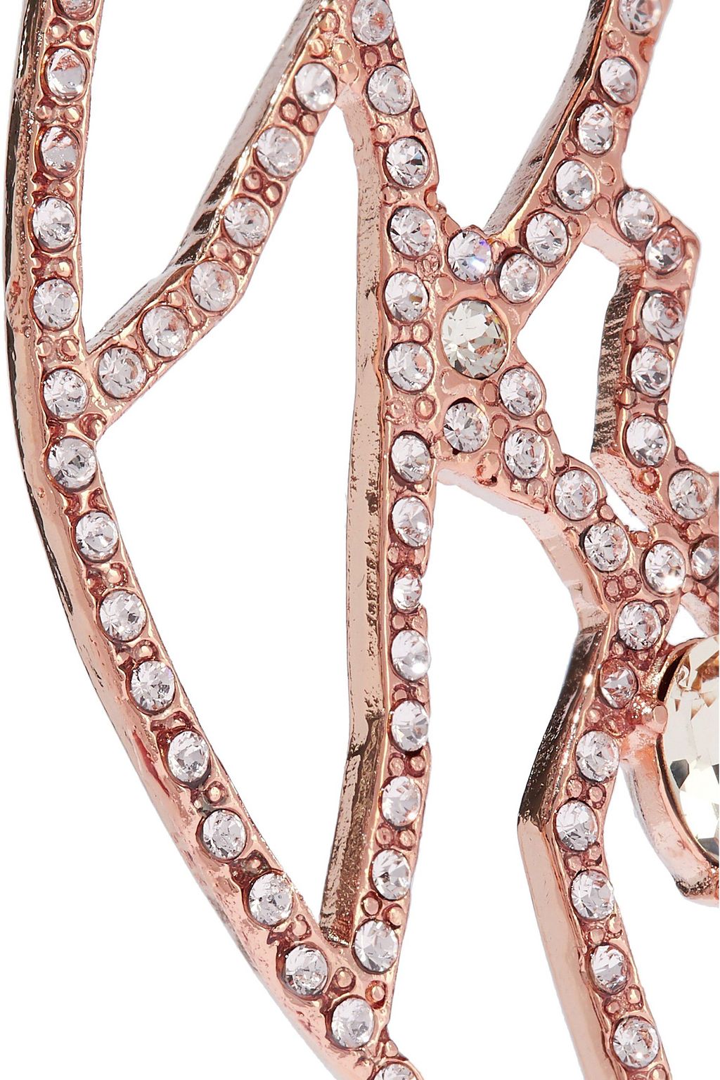 OSCAR DE LA RENTA Rose gold-tone crystal clip earrings
