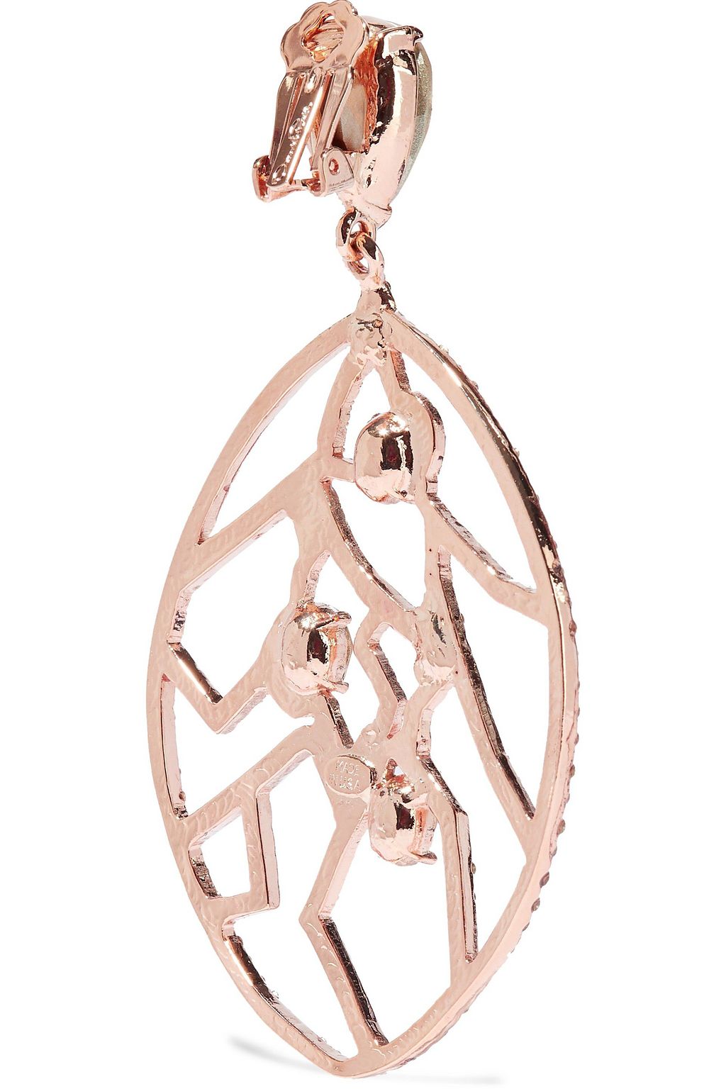 OSCAR DE LA RENTA Rose gold-tone crystal clip earrings