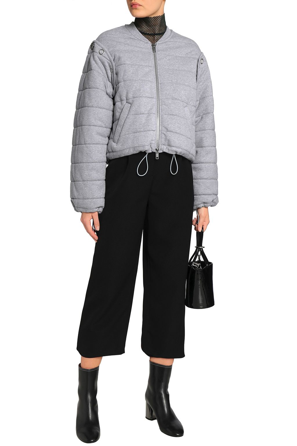 3.1 PHILLIP LIM Convertible quilted cotton-jersey bomber jacket