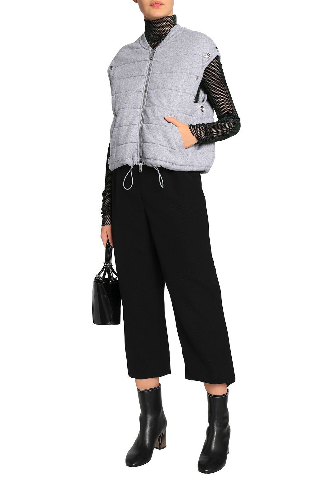 3.1 PHILLIP LIM Convertible quilted cotton-jersey bomber jacket