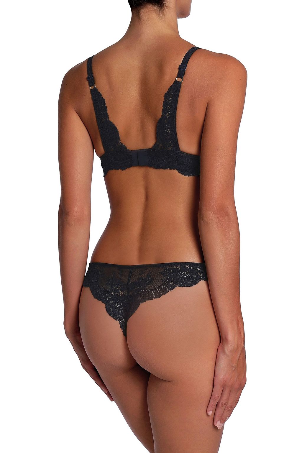 STELLA MCCARTNEY Lace and stretch-jersey underwired push-up bra