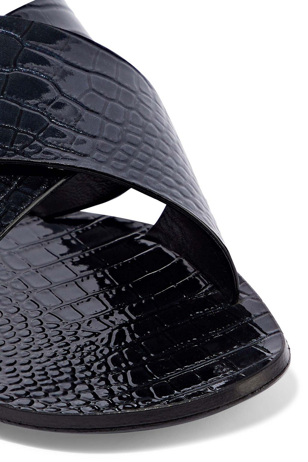 CASADEI Croc-effect patent-leather slides