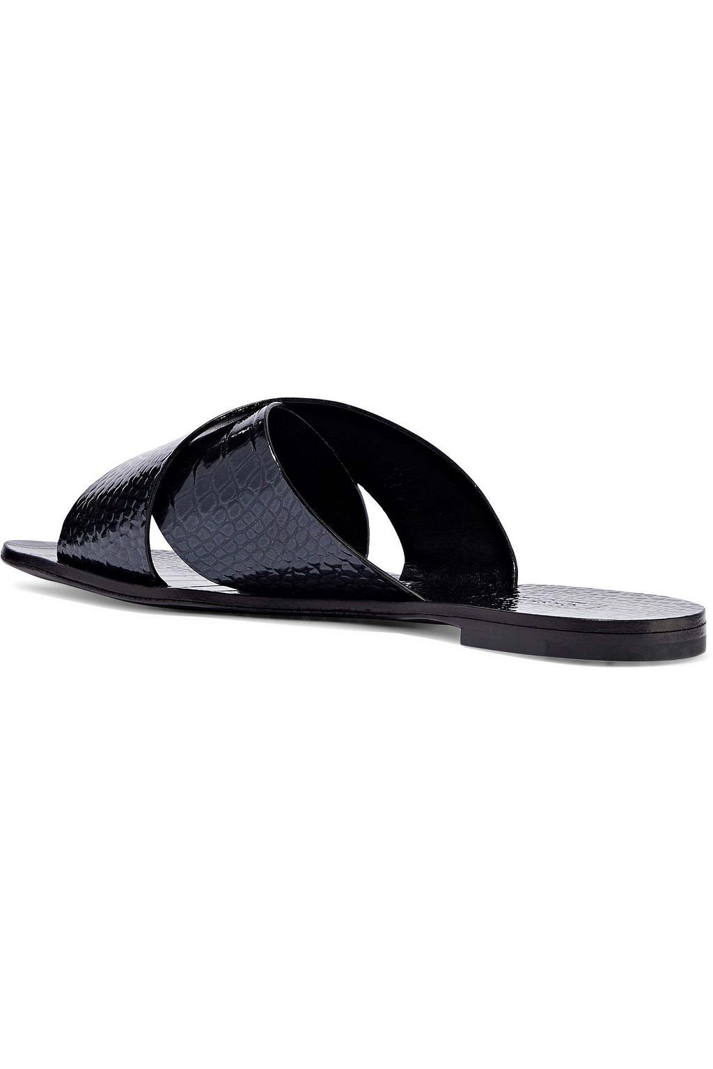 CASADEI Croc-effect patent-leather slides