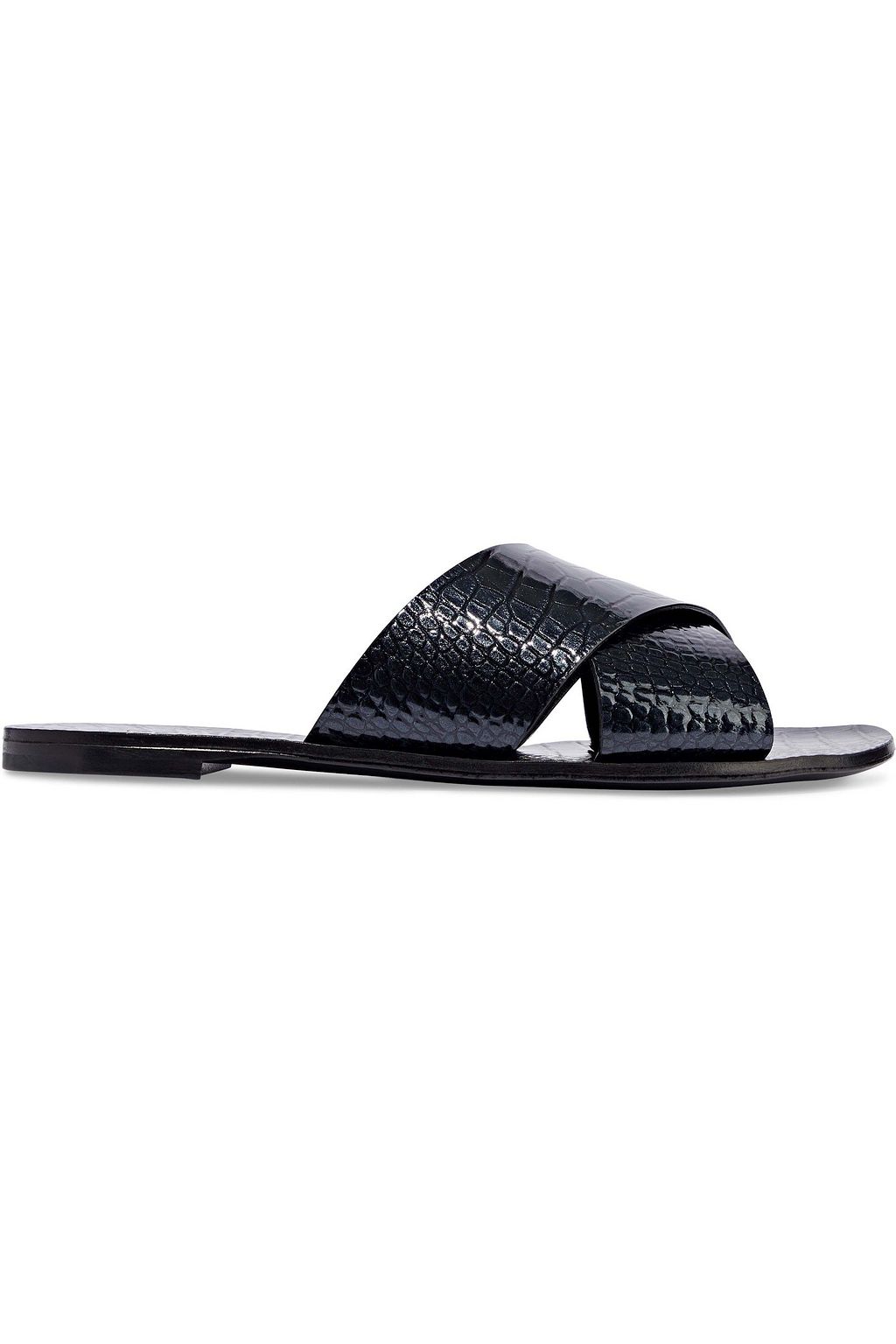 patent leather slides