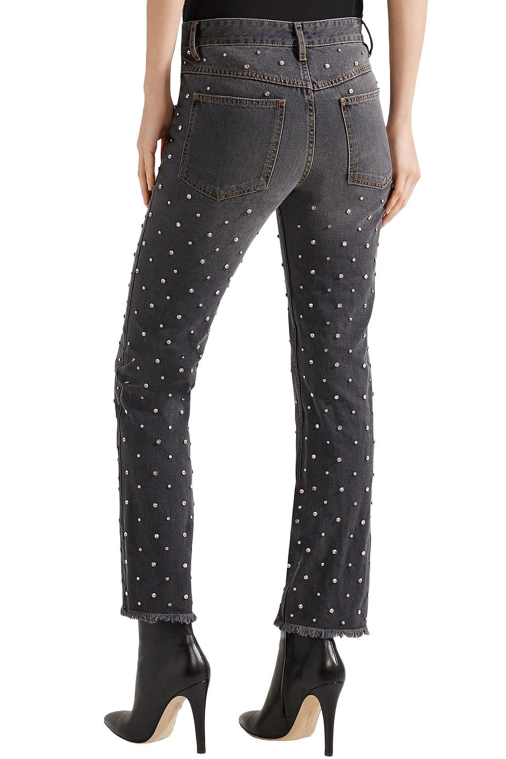 ISABEL MARANT Ulano crystal-embellished mid-rise slim-leg jeans