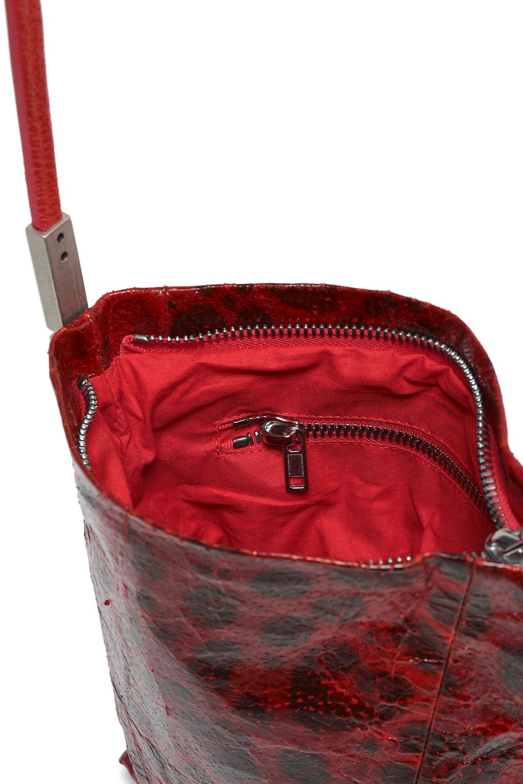 RICK OWENS Leopard-print leather shoulder bag