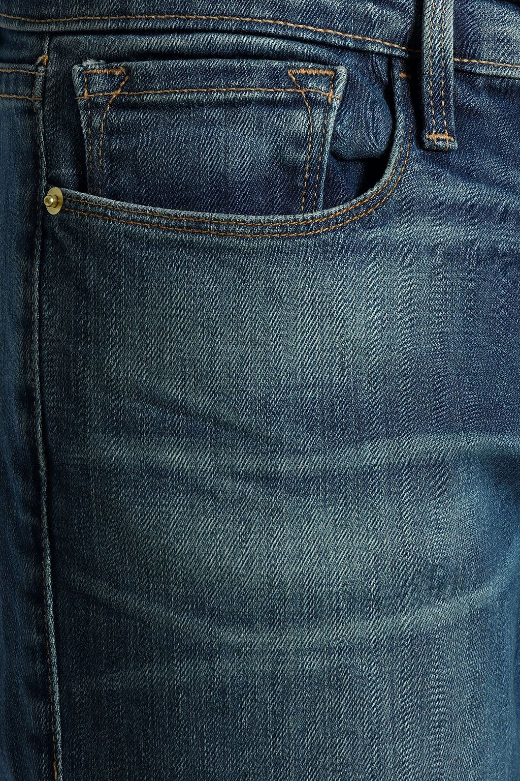 FRAME Le Garcon faded mid-rise slim-leg jeans