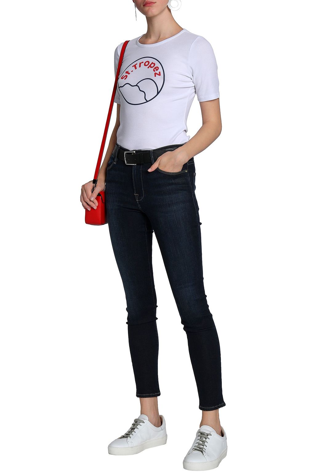 FRAME Cropped high-rise skinny jeans