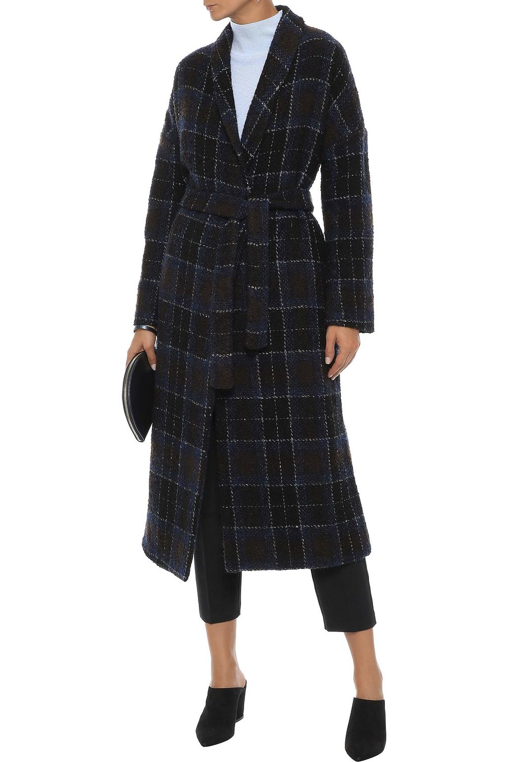IRIS & INK Meg checked bouclé-tweed coat