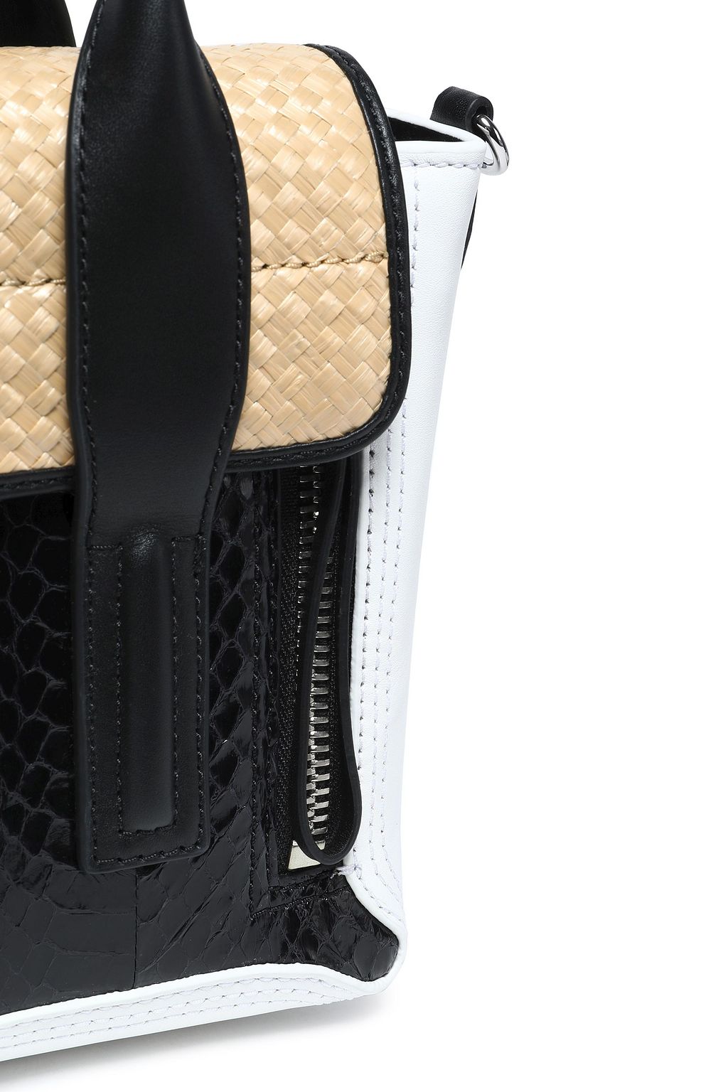 3.1 PHILLIP LIM Pashli elaphe, leather and woven shoulder bag