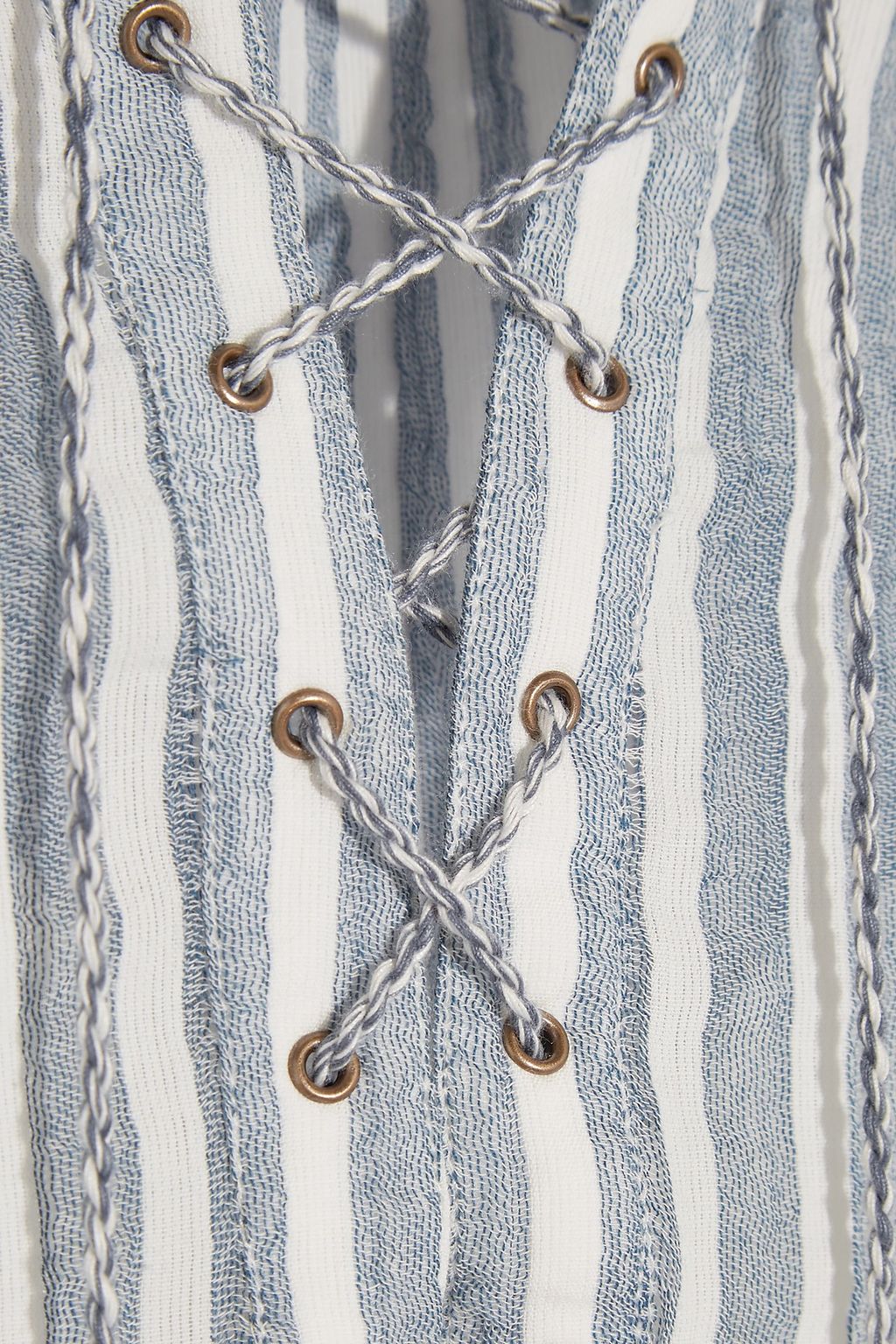 ULLA JOHNSON Helena striped cotton-gauze mini dress
