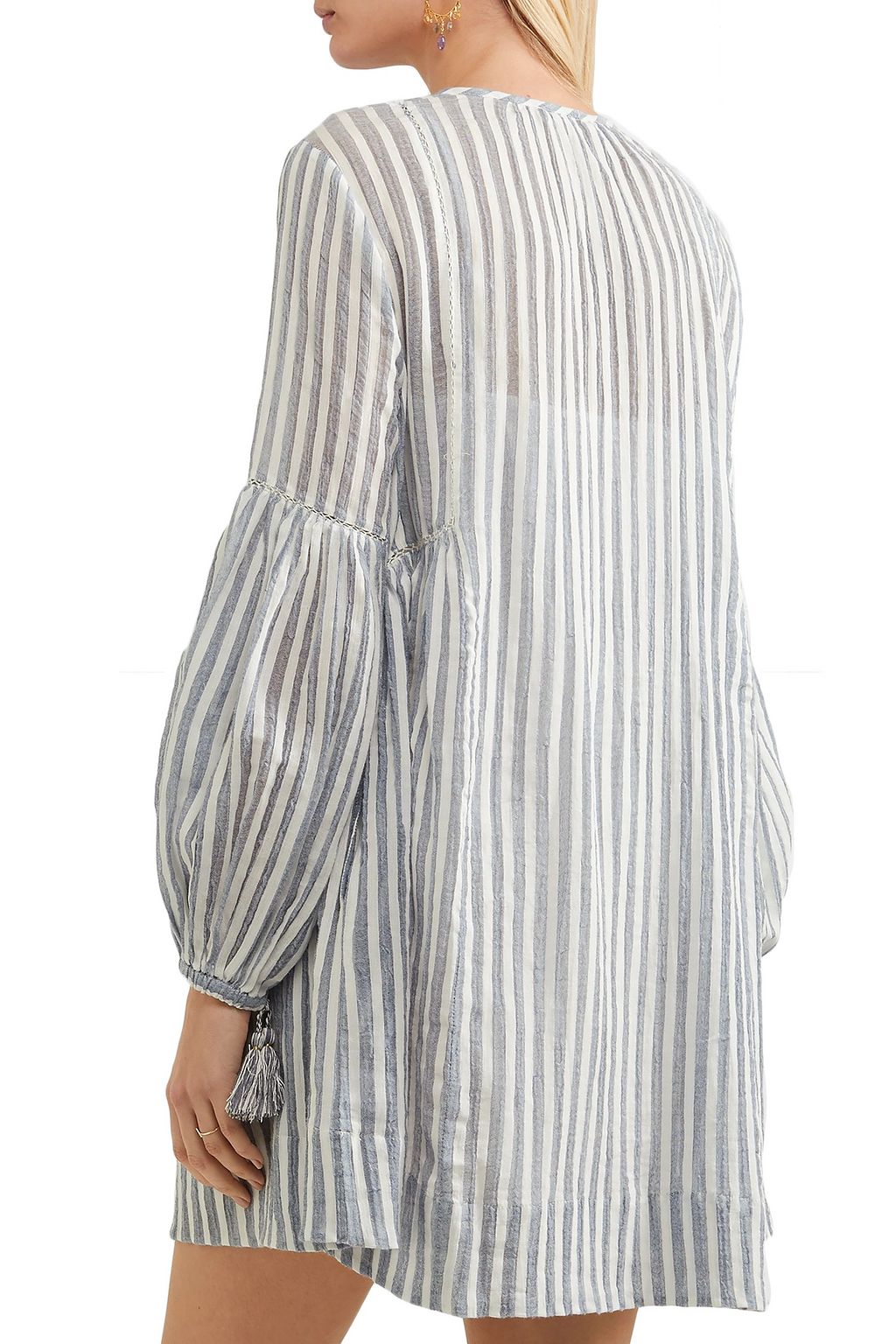 ULLA JOHNSON Helena striped cotton-gauze mini dress
