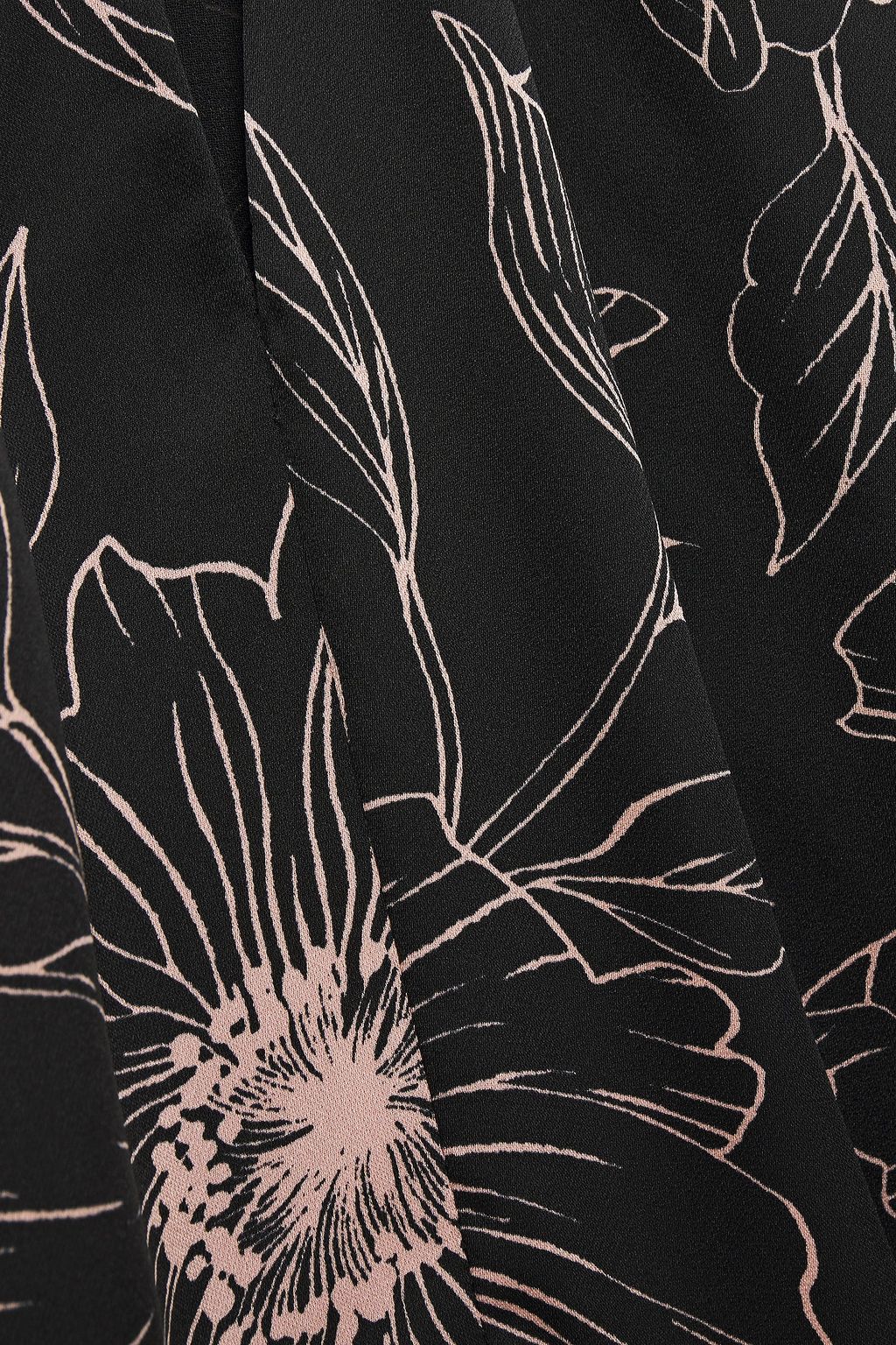 JOIE Cutout floral-print satin-crepe top