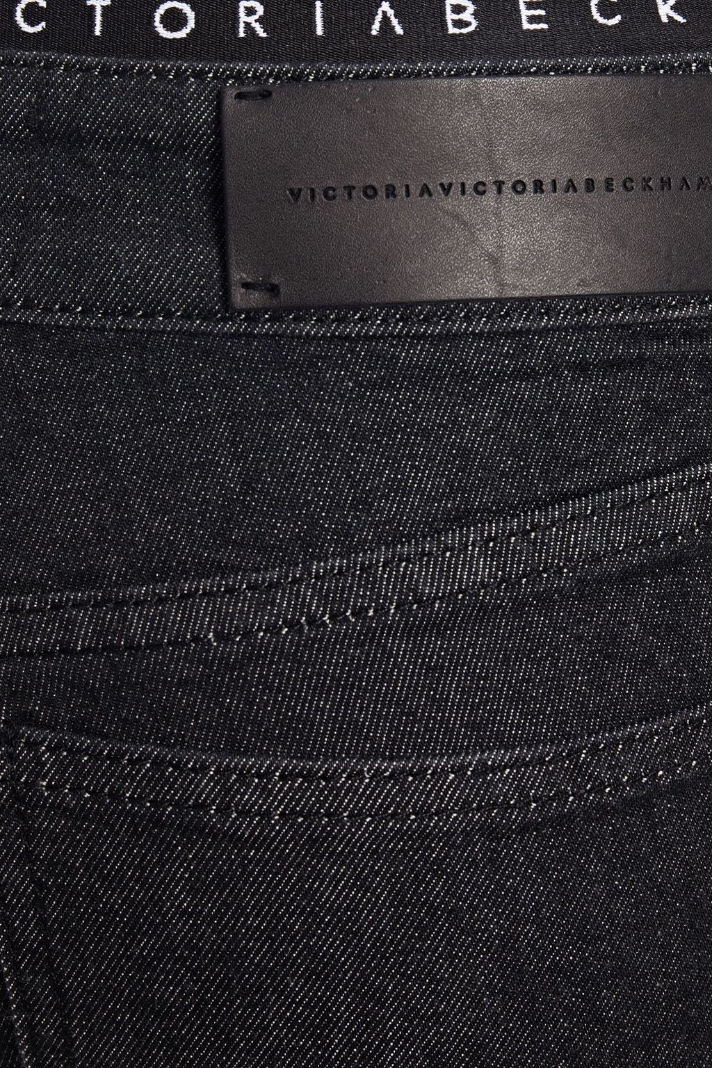 VICTORIA, VICTORIA BECKHAM Monogram-trimmed mid-rise skinny jeans
