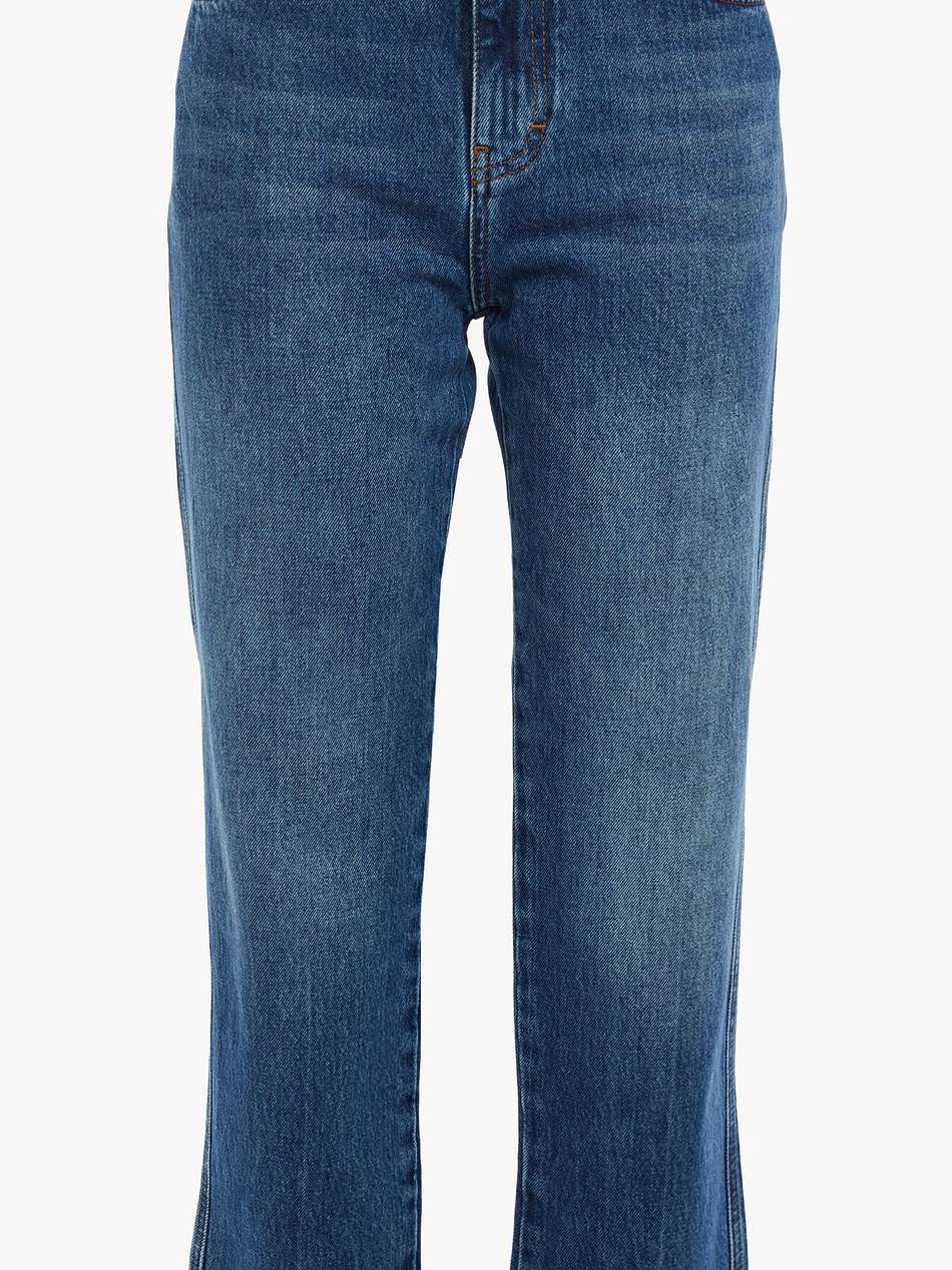 faded high-rise straight-leg jeans