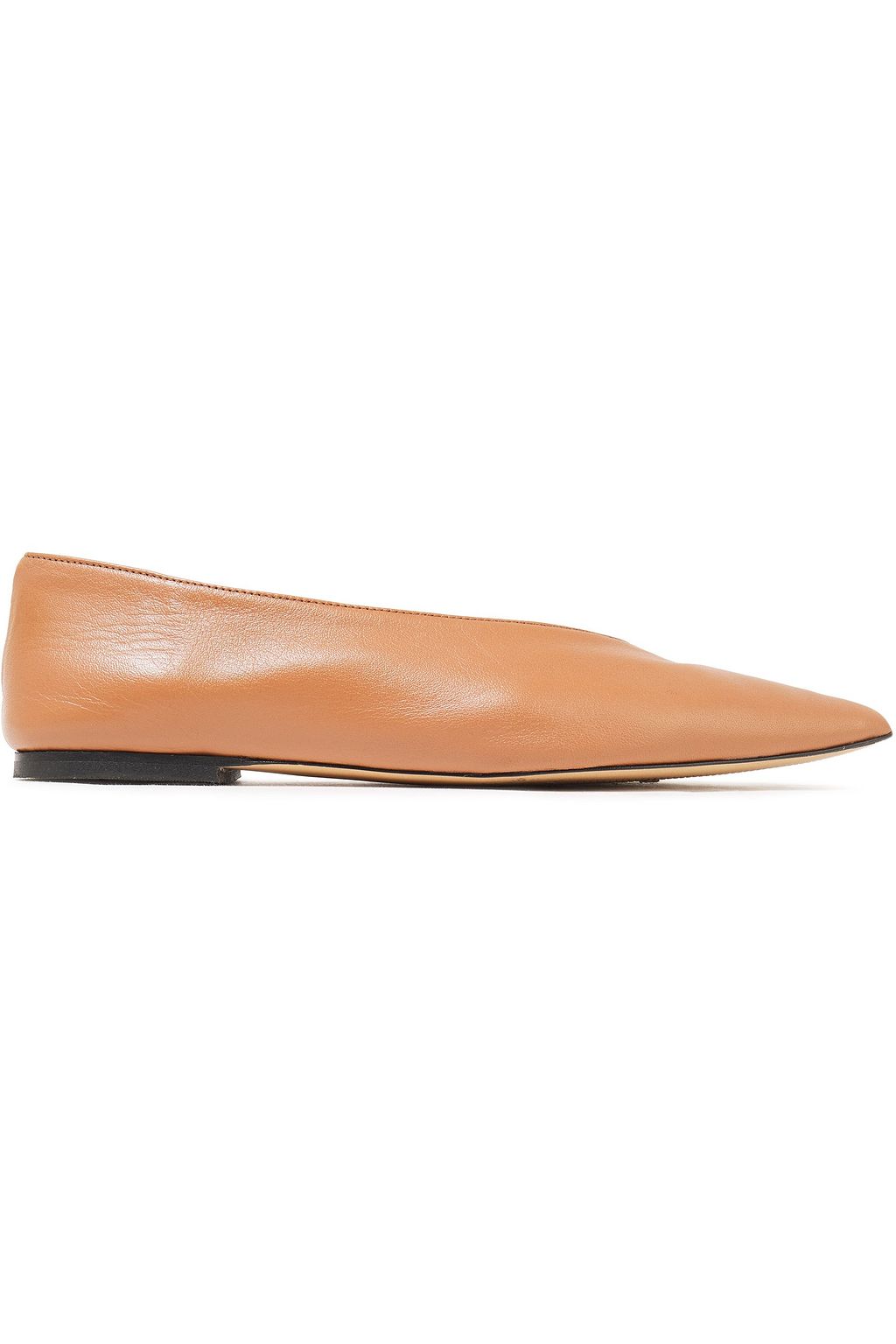 tan leather pointed flats