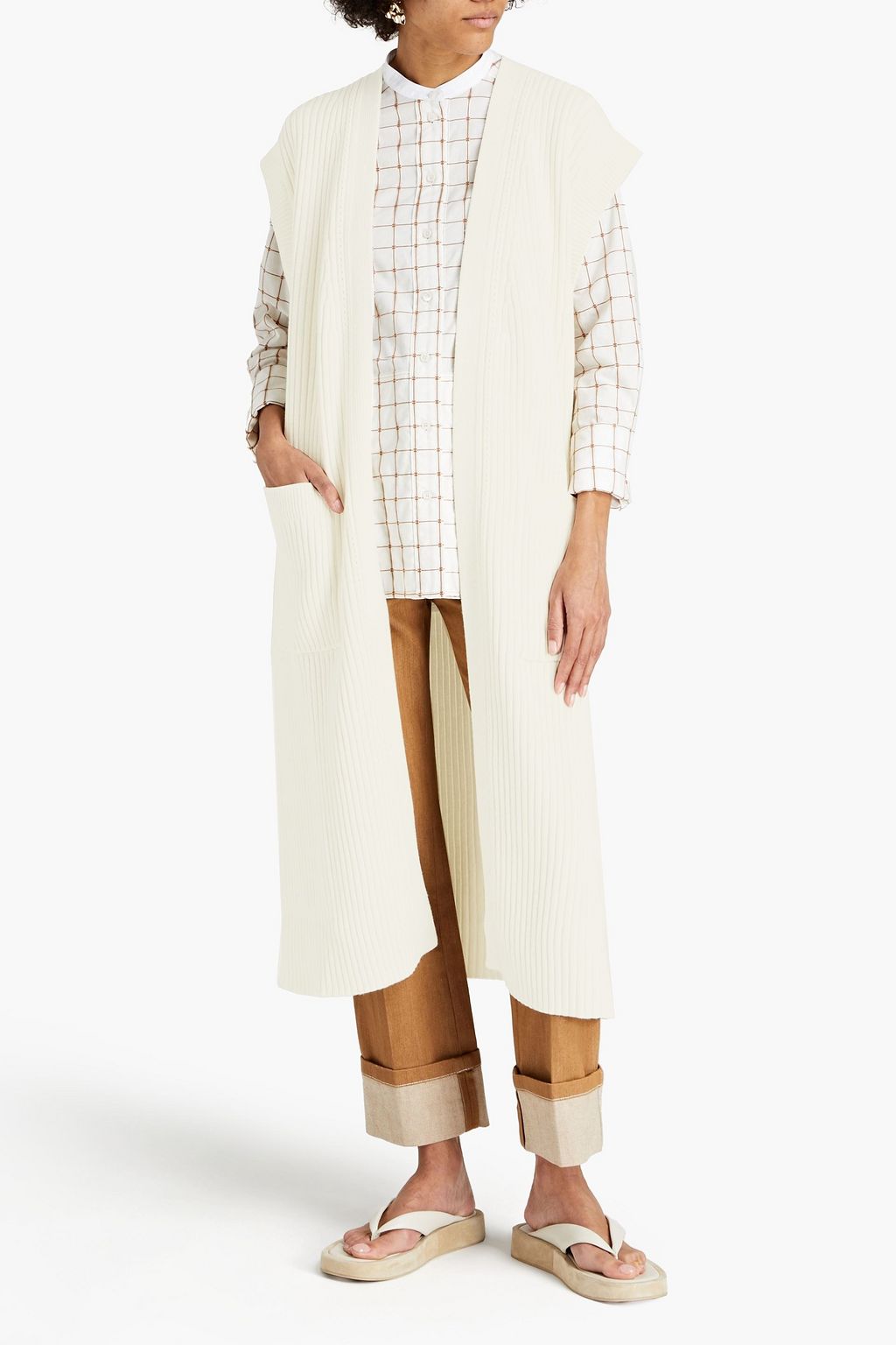 CHLOÉ Ribbed wool and cashmere-blend vest
