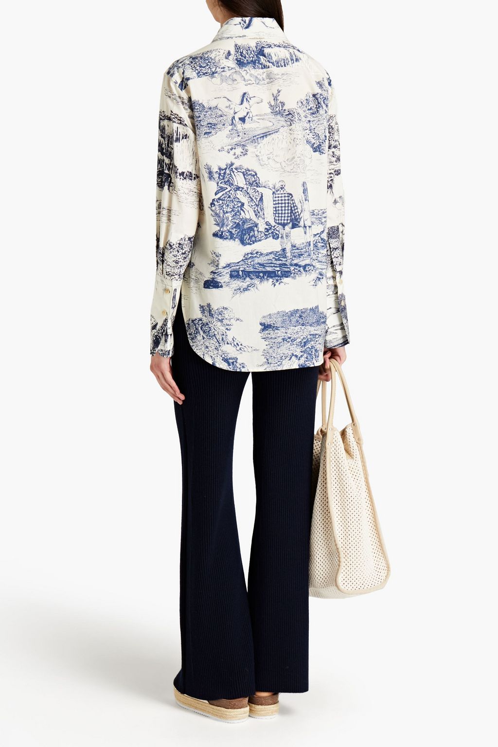 CHLOÉ Ribbed wool-blend flared pants
