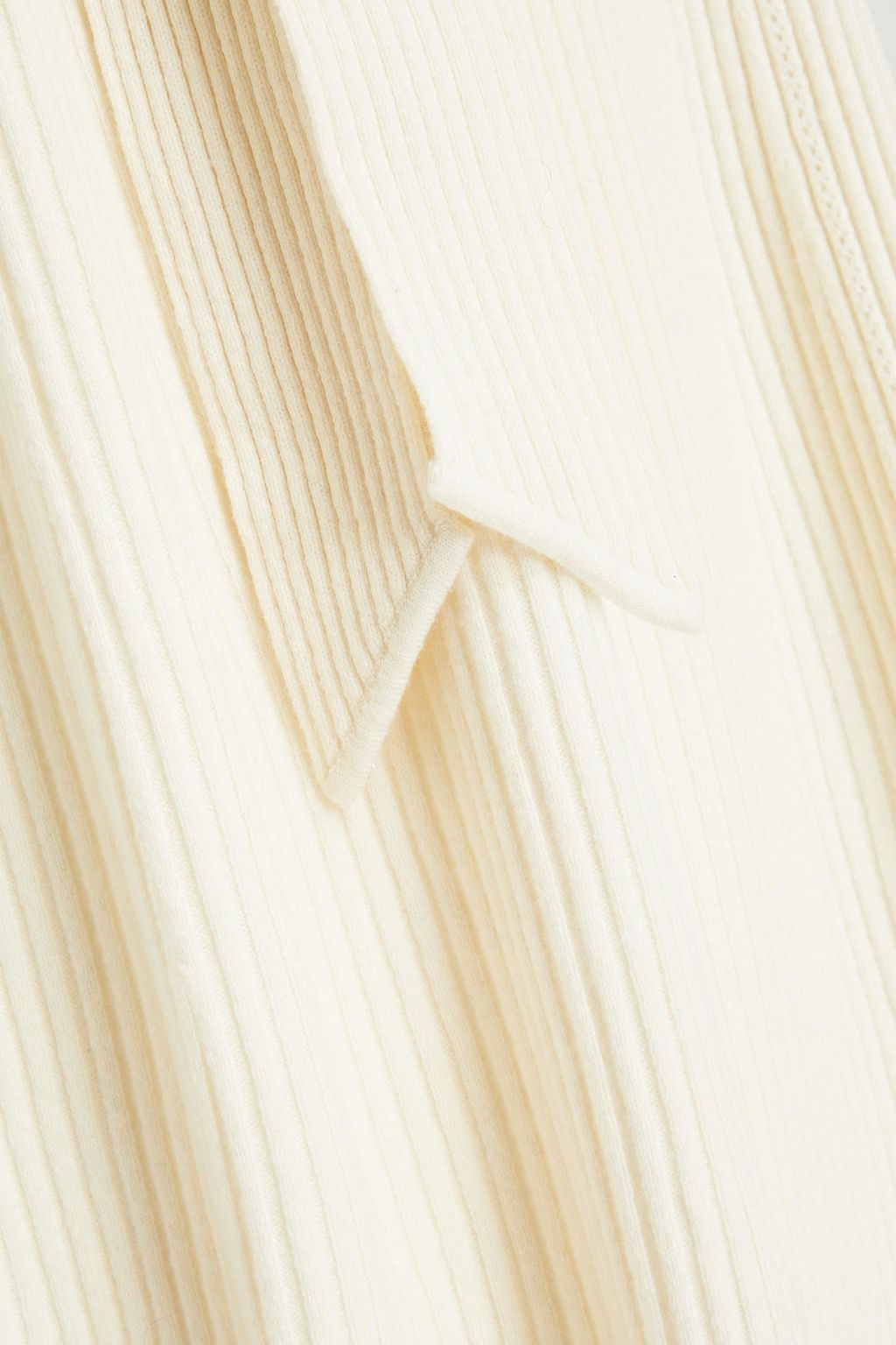 CHLOÉ Tie-neck ribbed wool and silk-blend midi dress