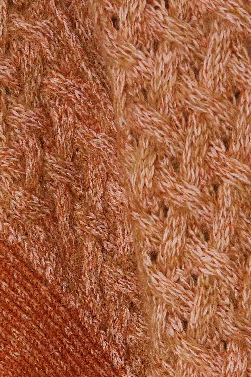 CHLOÉ Mélange cable-knit wool-blend turtleneck poncho
