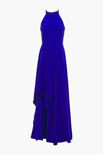 badgley mischka asymmetrical ruffle gown