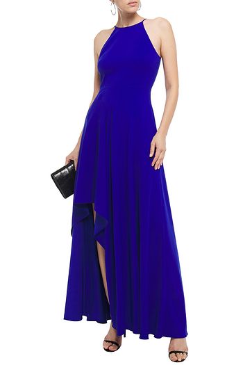badgley mischka asymmetrical ruffle gown